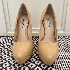 Tan Steve Madden platform heels